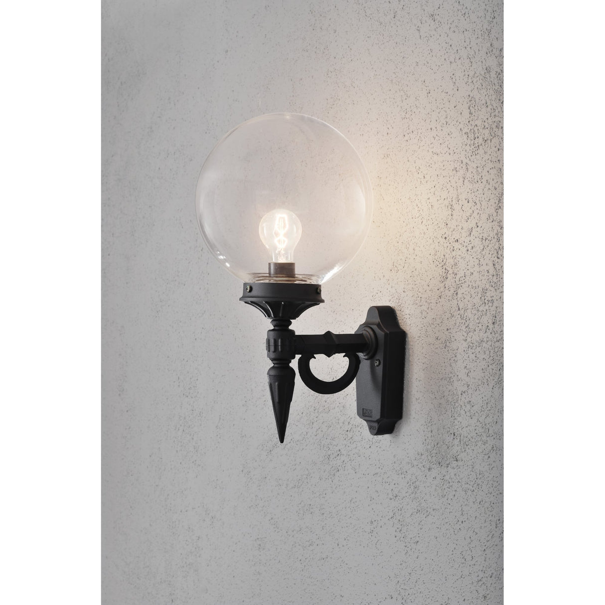 Sleek Orion Exterior Wall Light with Globe Glass