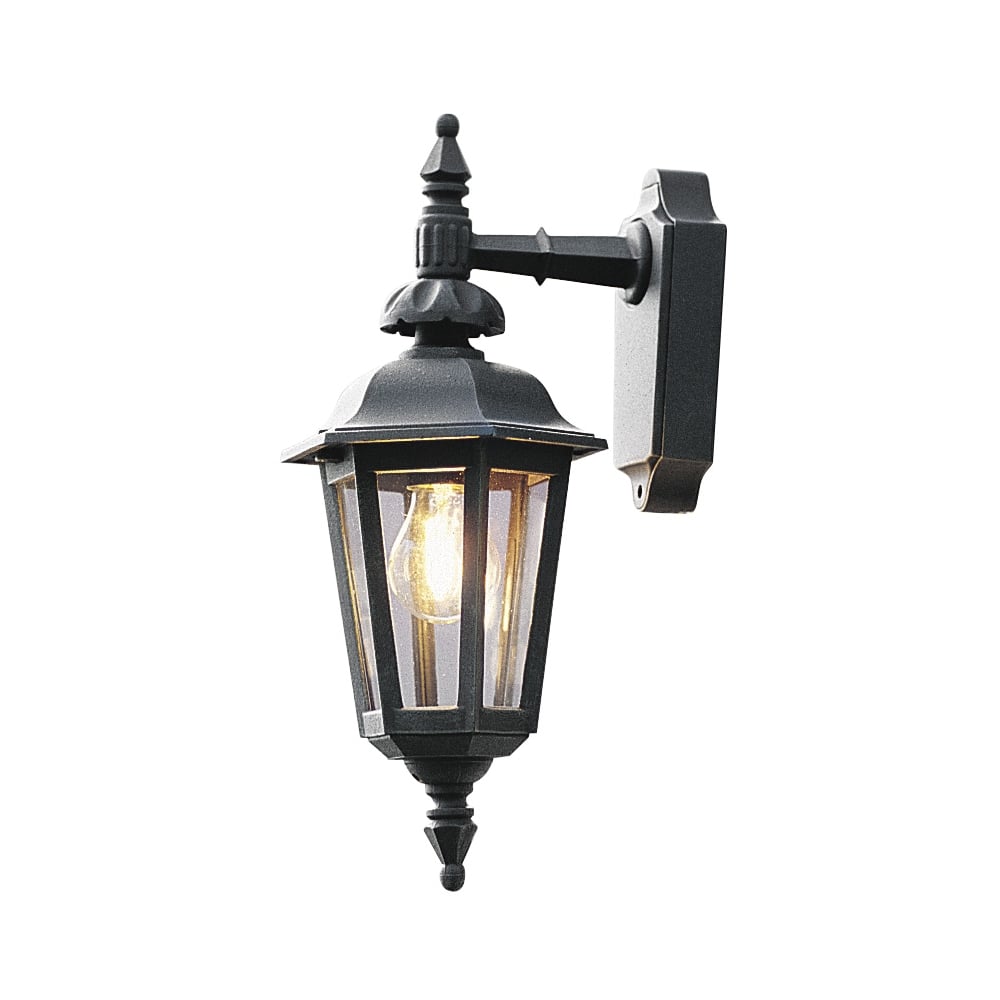 Konstsmide Pallas Matt Black Outdoor Wall Lantern