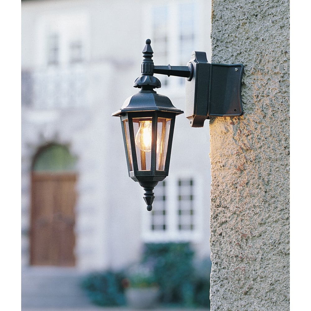 Konstsmide Pallas Matt Black Outdoor Wall Lantern