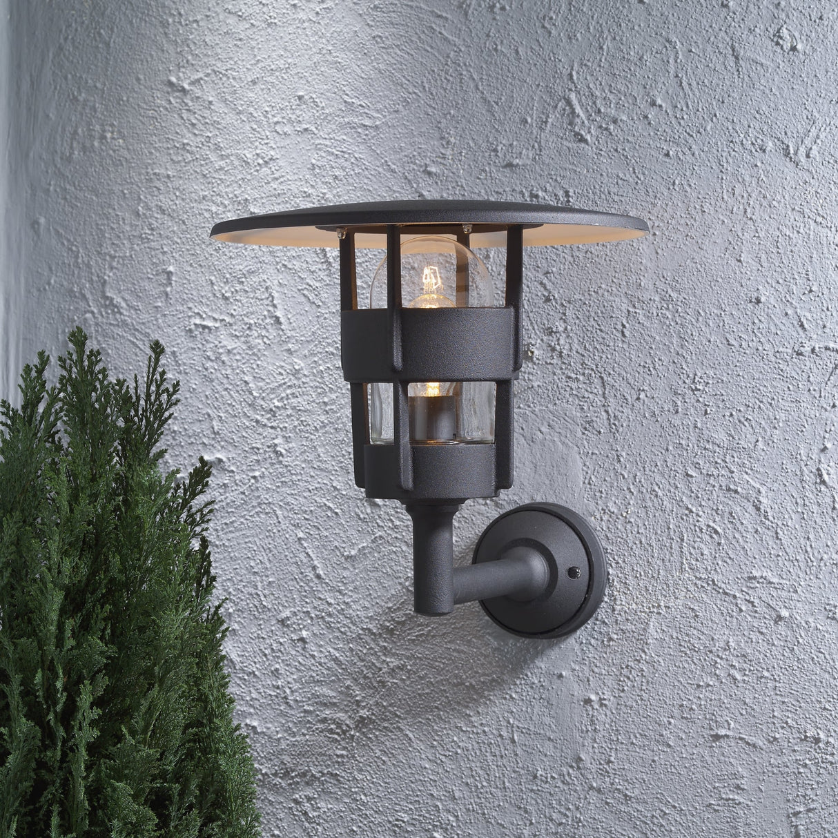 Freja Matte Black Outdoor Wall Lantern
