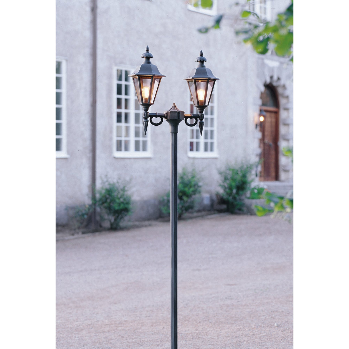 Elegant Pallas Double Lantern in Matte Black Finish