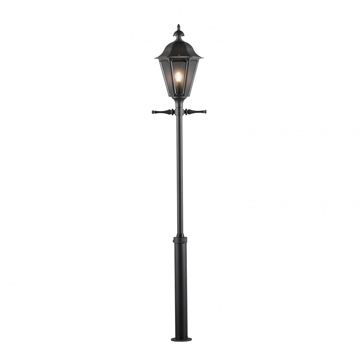 Elegant Black Outdoor Lamp with Taurus Pole