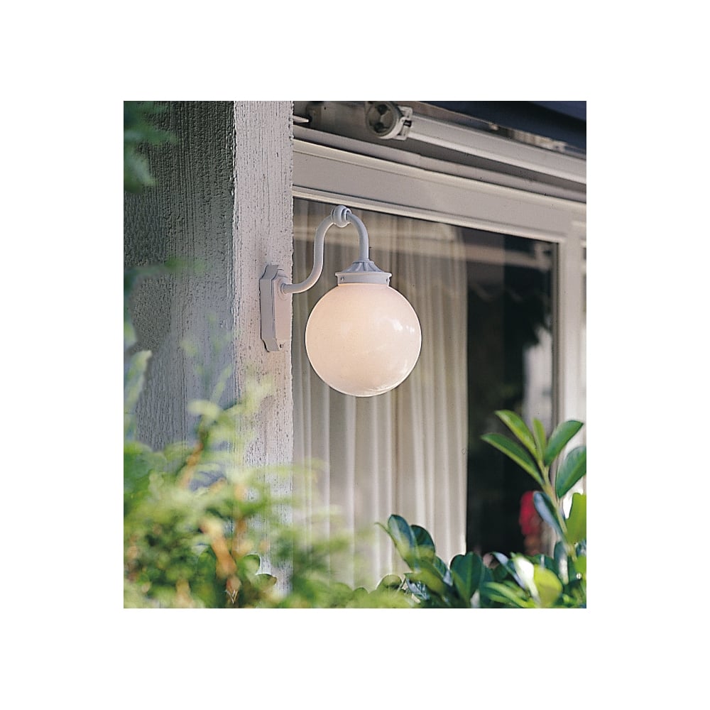 Konstsmide Arcturus Matte White Goose Neck Outdoor Wall Light