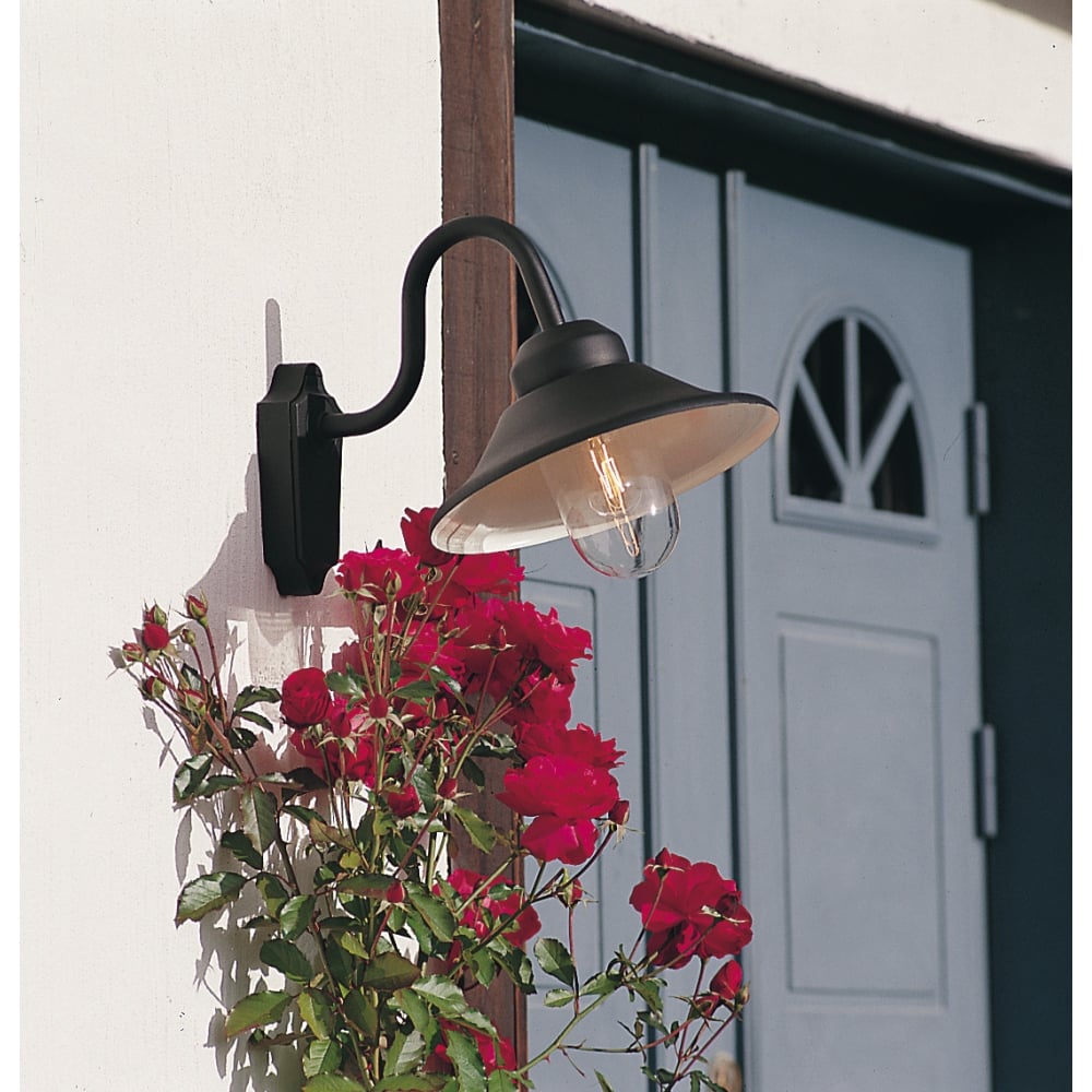 Sleek Vega Matt Black Exterior Wall Light by Konstsmide