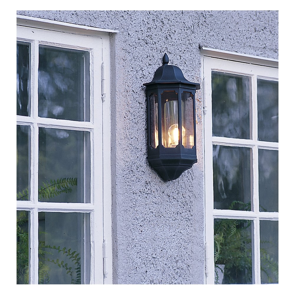 Elegant Matt Black Pallas Outdoor Wall Lantern by Konstsmide