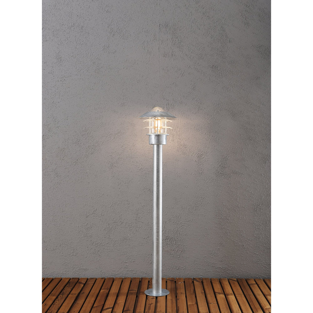 Konstsmide Modena Galvanized Steel Garden Pathway Lamp Post