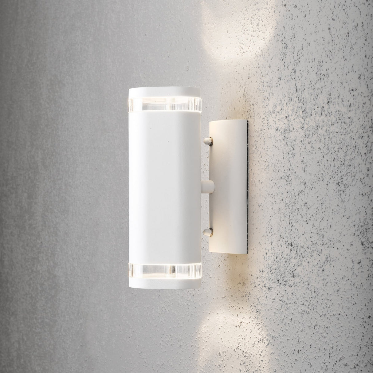 Modena Dual Cylinder Outdoor Wall Light in Matte White