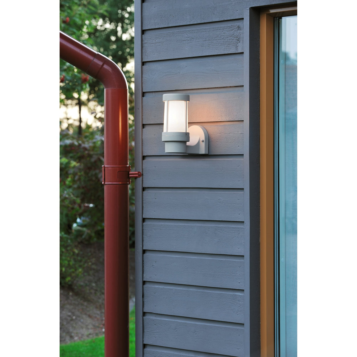 Siena Grey Outdoor Wall Light with Opal Glass