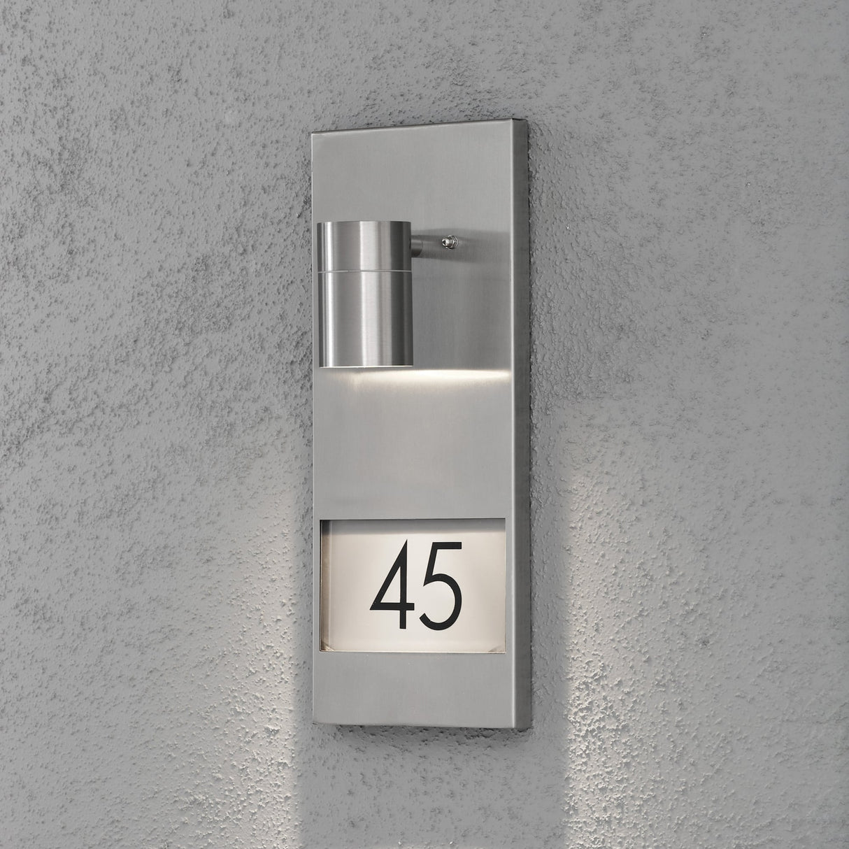 Modena Grey Illuminated House Number Wall Light by Konstsmide