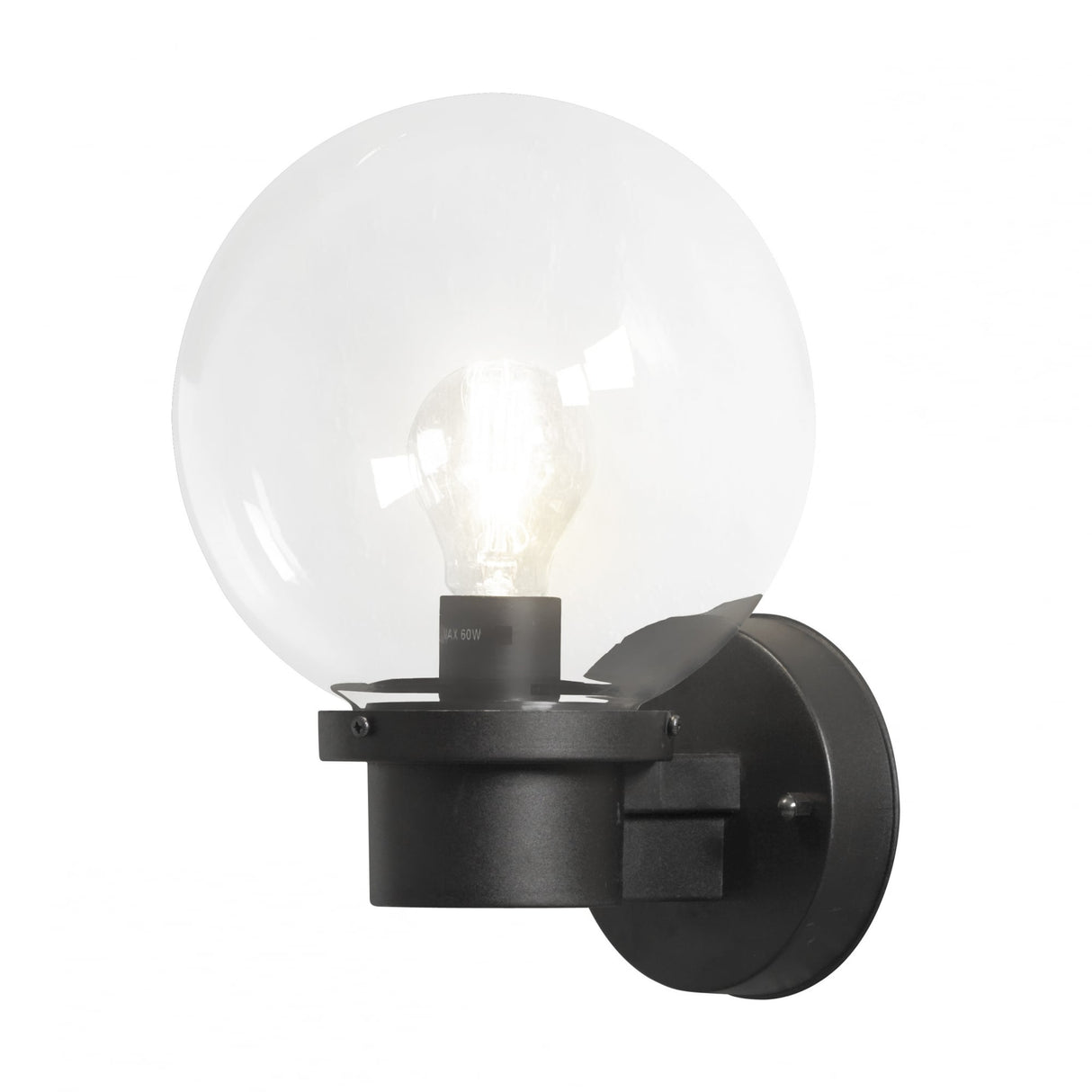 Konstsmide Nemi Matte Black Outdoor Wall Light with Automatic Dusk to Dawn Sensor