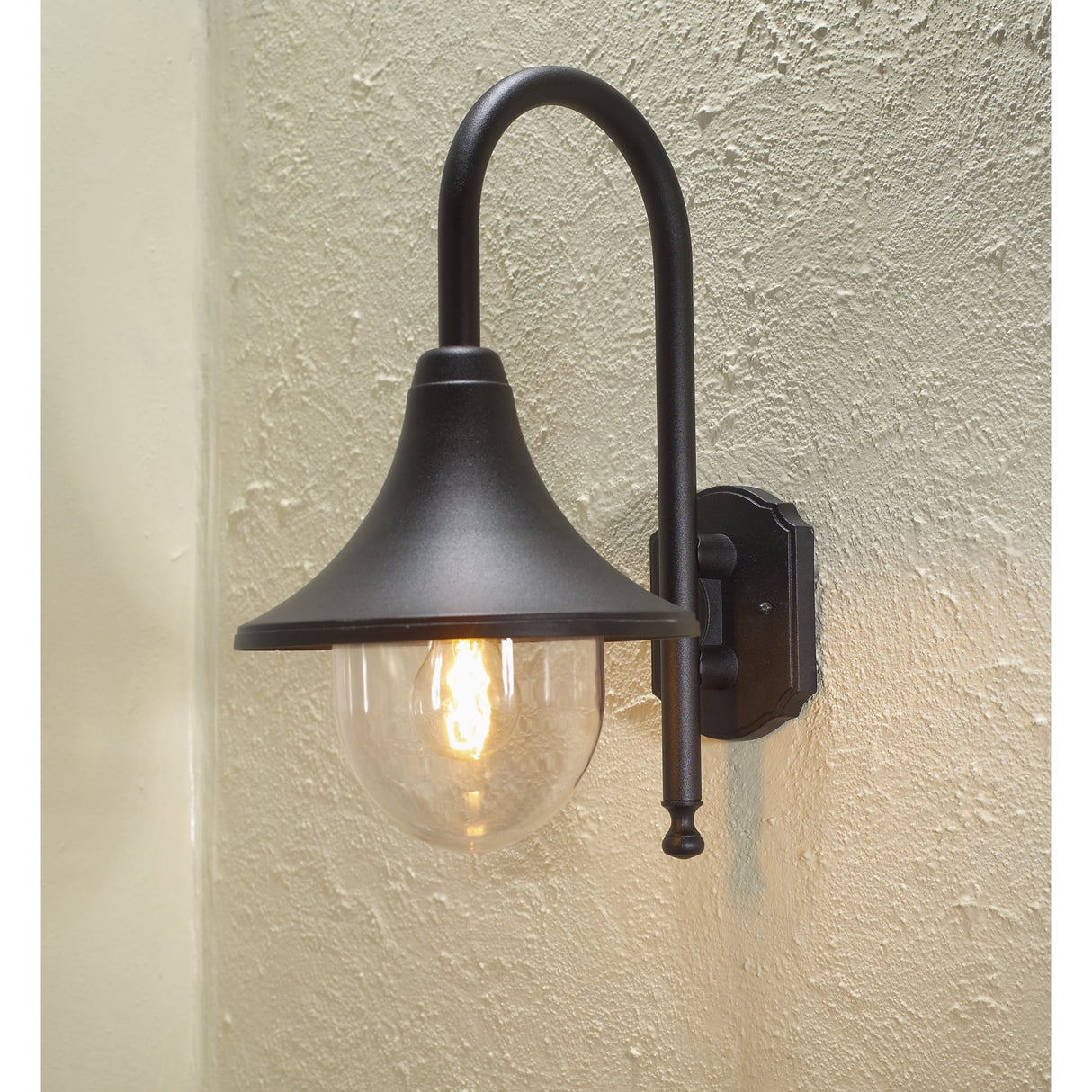 Bari Downward Outdoor Wall Light in Matte Black Finish