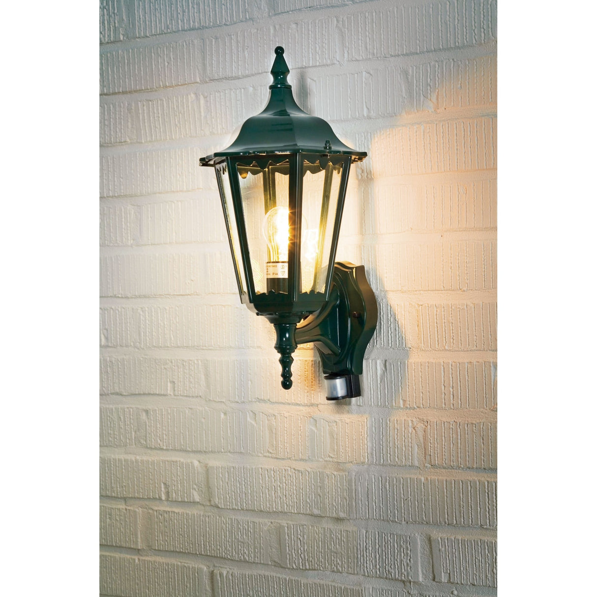 Firenze Green Outdoor Wall Lantern with Motion Sensor