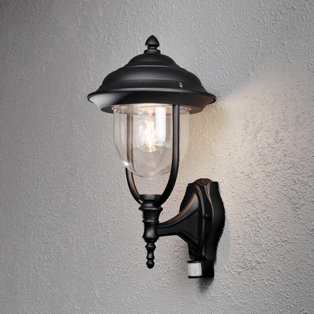 Parma Matte Black Outdoor Wall Lantern with Motion Sensor
