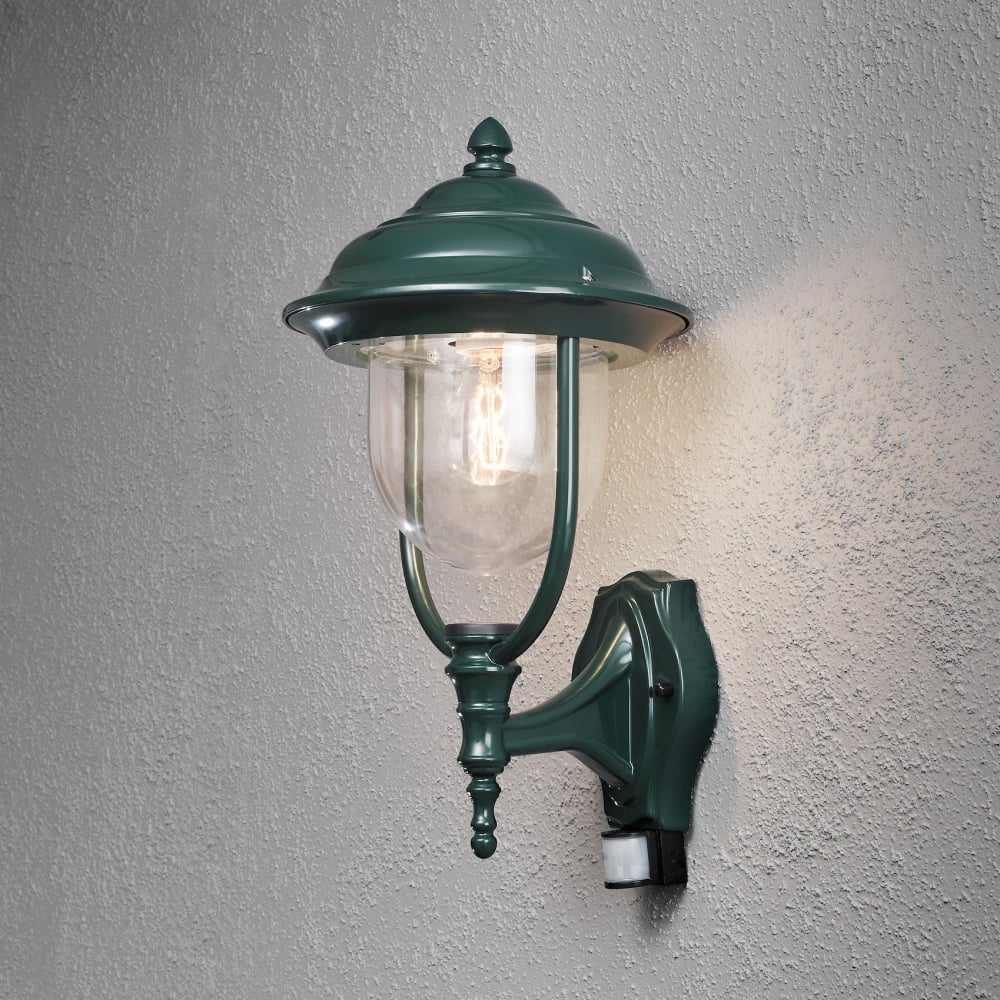 Elegant Green Parma Outdoor Lantern with PIR Motion Sensor