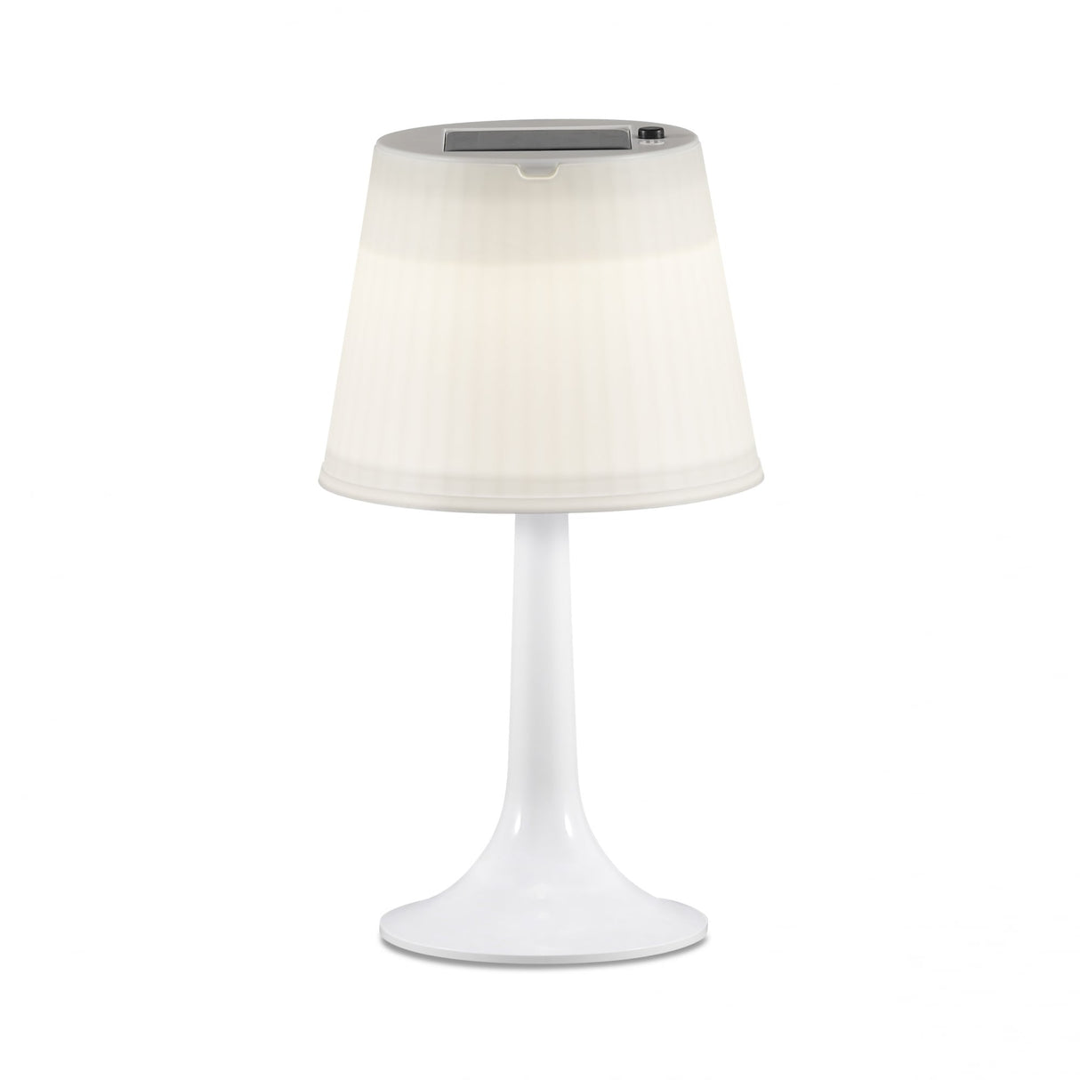 Assisi White Solar-Powered LED Garden Table Lamp