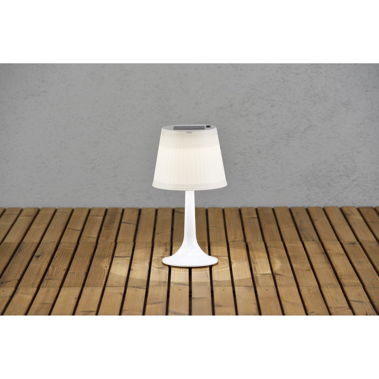 Assisi White Solar-Powered LED Garden Table Lamp