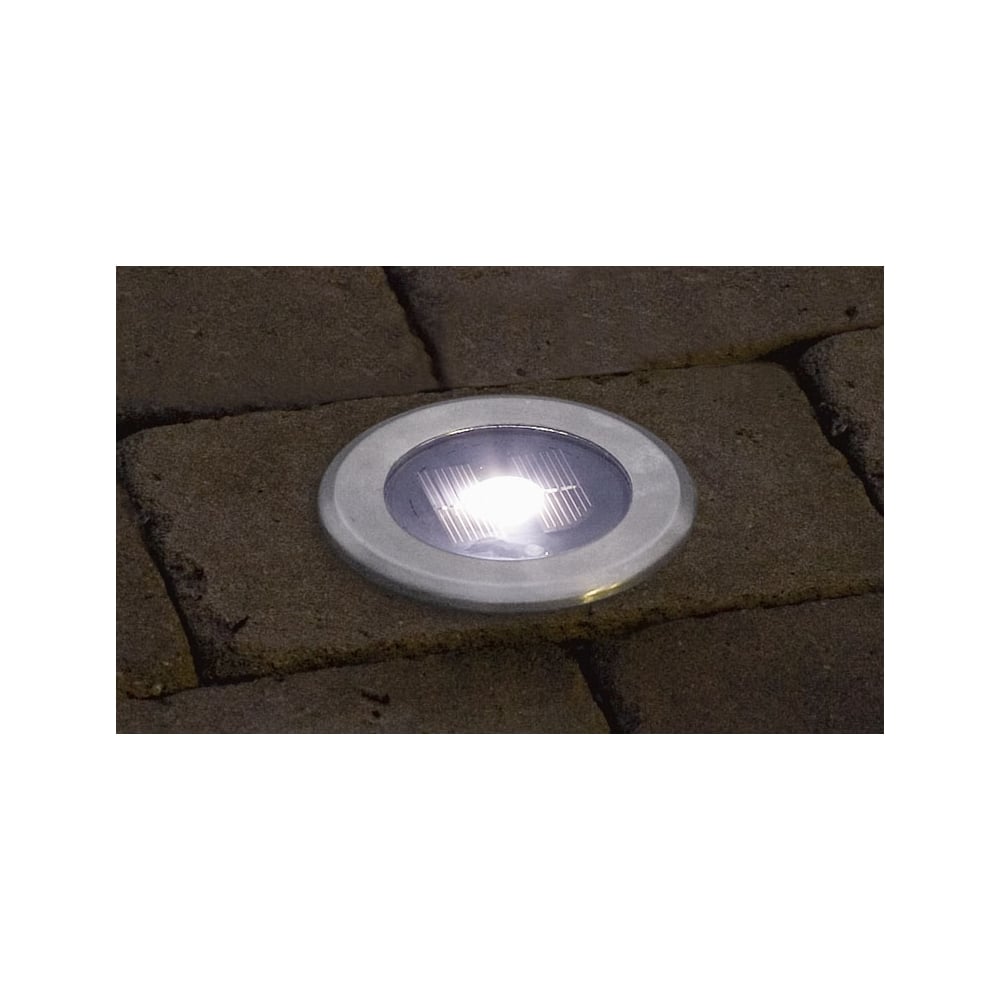 Solar-Powered LED Ground Spotlight by Konstsmide - Silver Finish
