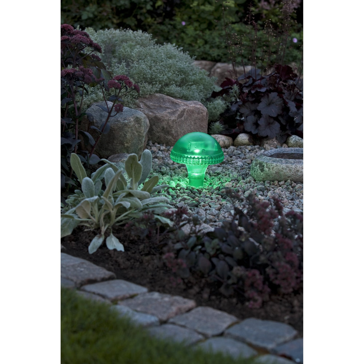 Assisi Green LED Mushroom Solar Garden Light