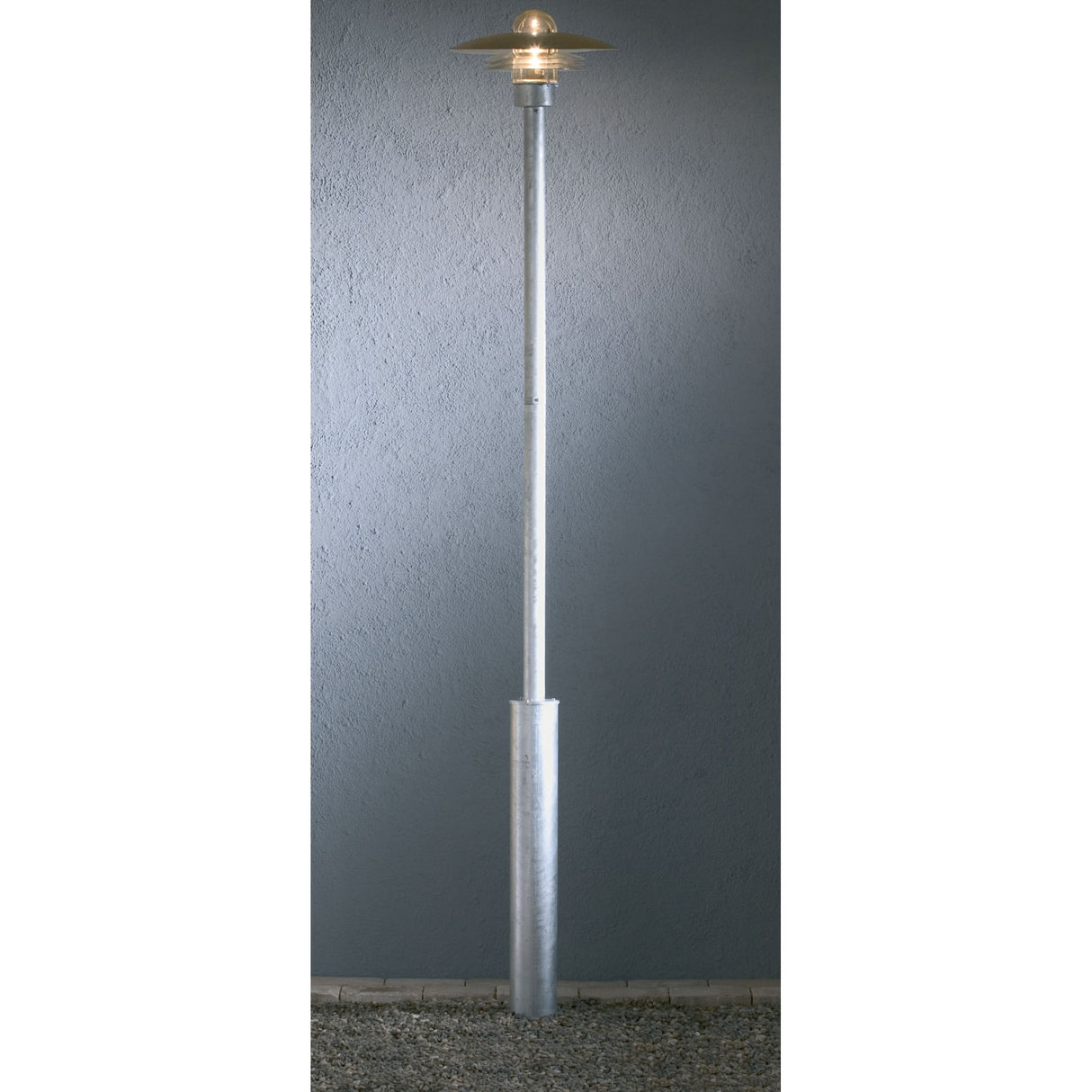 Modena Galvanized Steel Tall Pathway Lantern Post