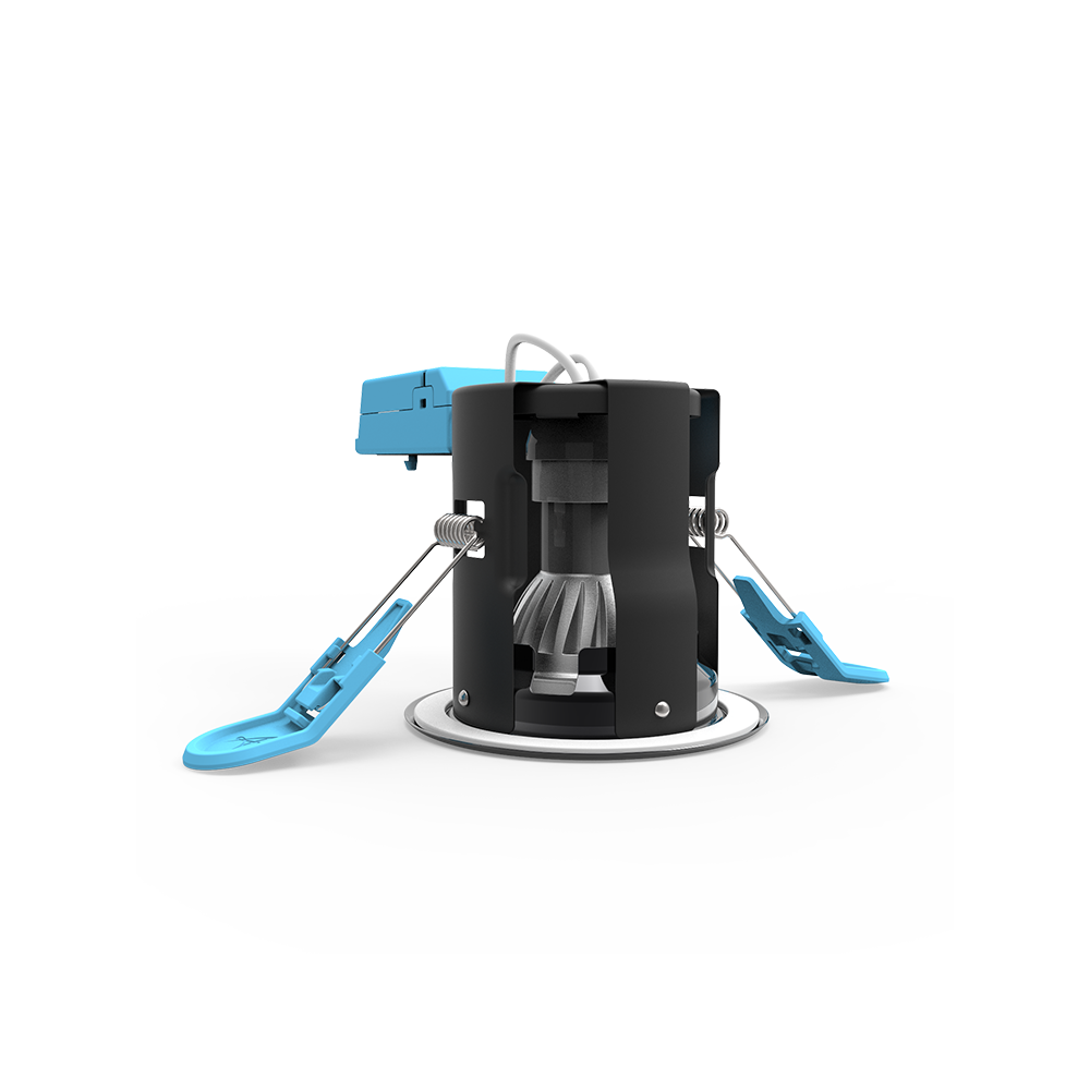 iCage Mini Fire Rated Downlight - Sleek Black Chrome 50W GU10