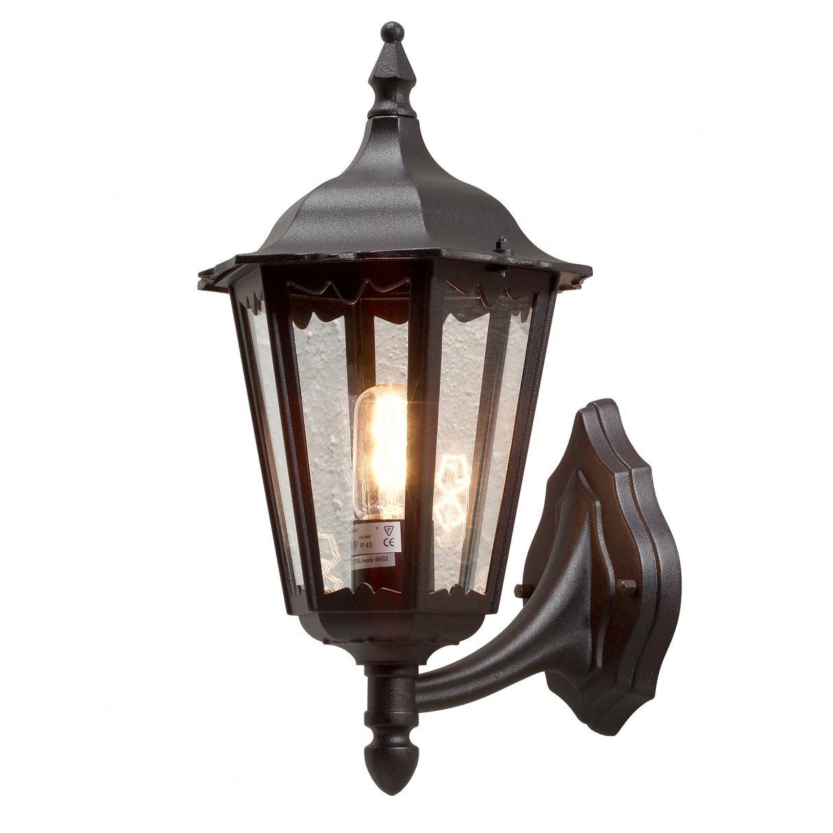 Elegant Firenze Outdoor Wall Lantern in Matte Black Finish