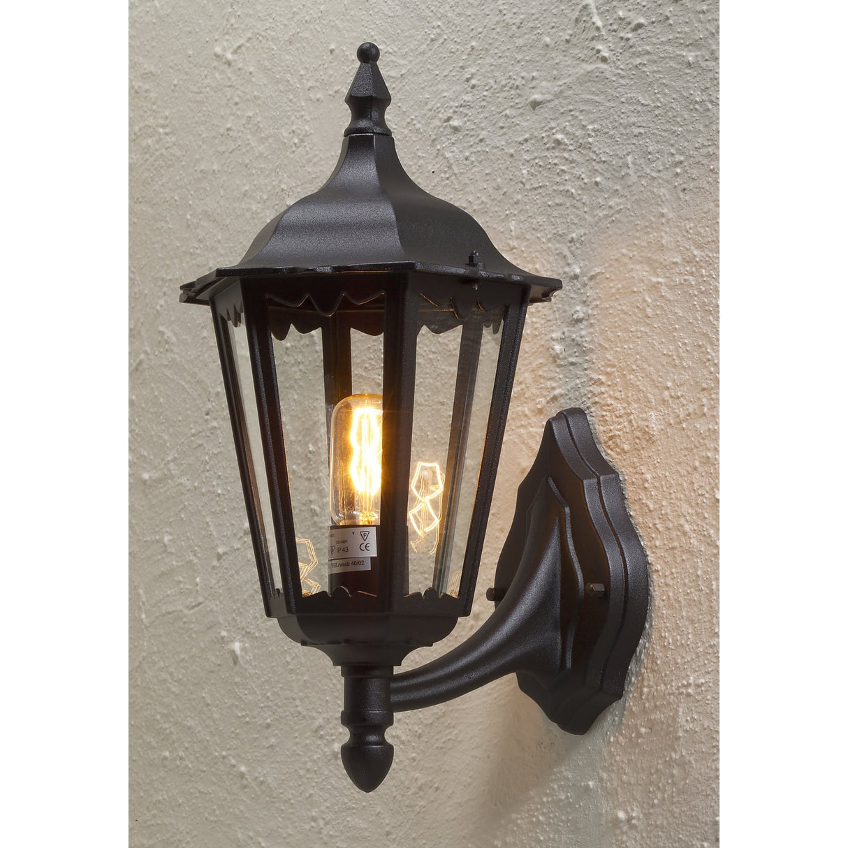 Elegant Firenze Outdoor Wall Lantern in Matte Black Finish
