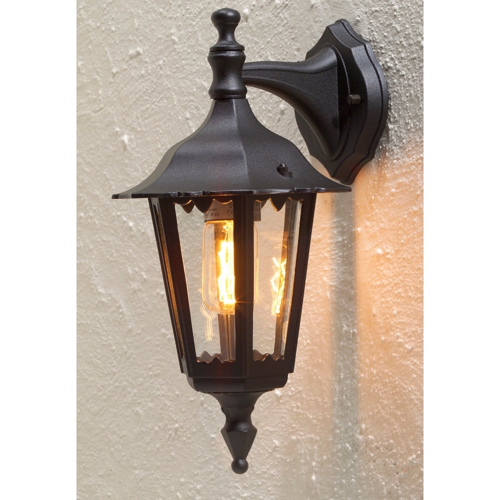 Firenze Downward Wall Lantern in Matte Black Finish