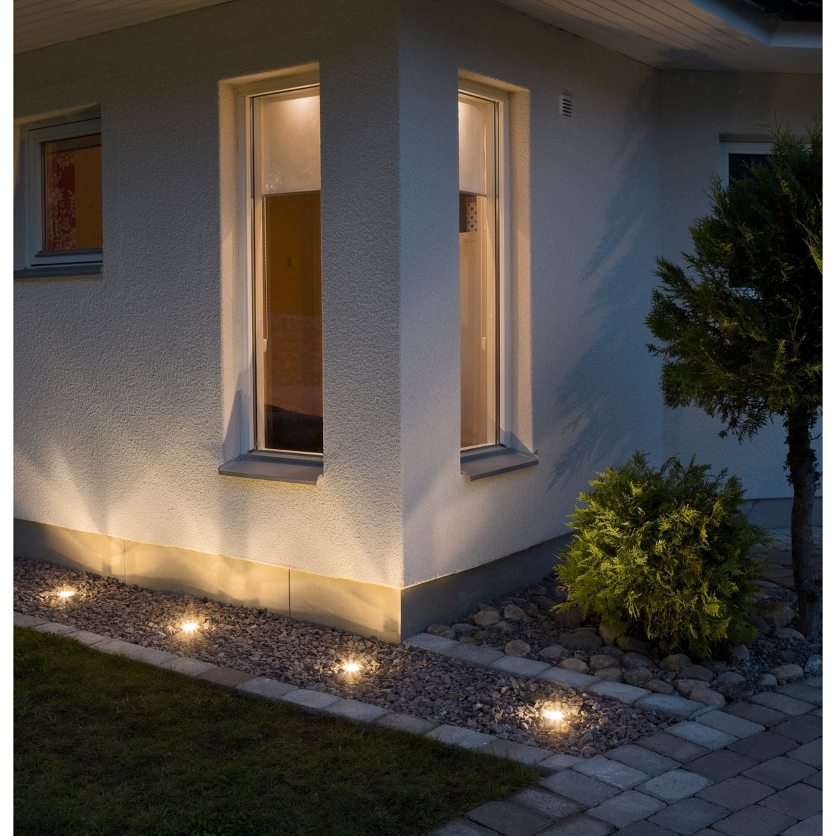 Konstsmide 3x1W LED Ground Spotlight - Clear Glass Finish, 230V