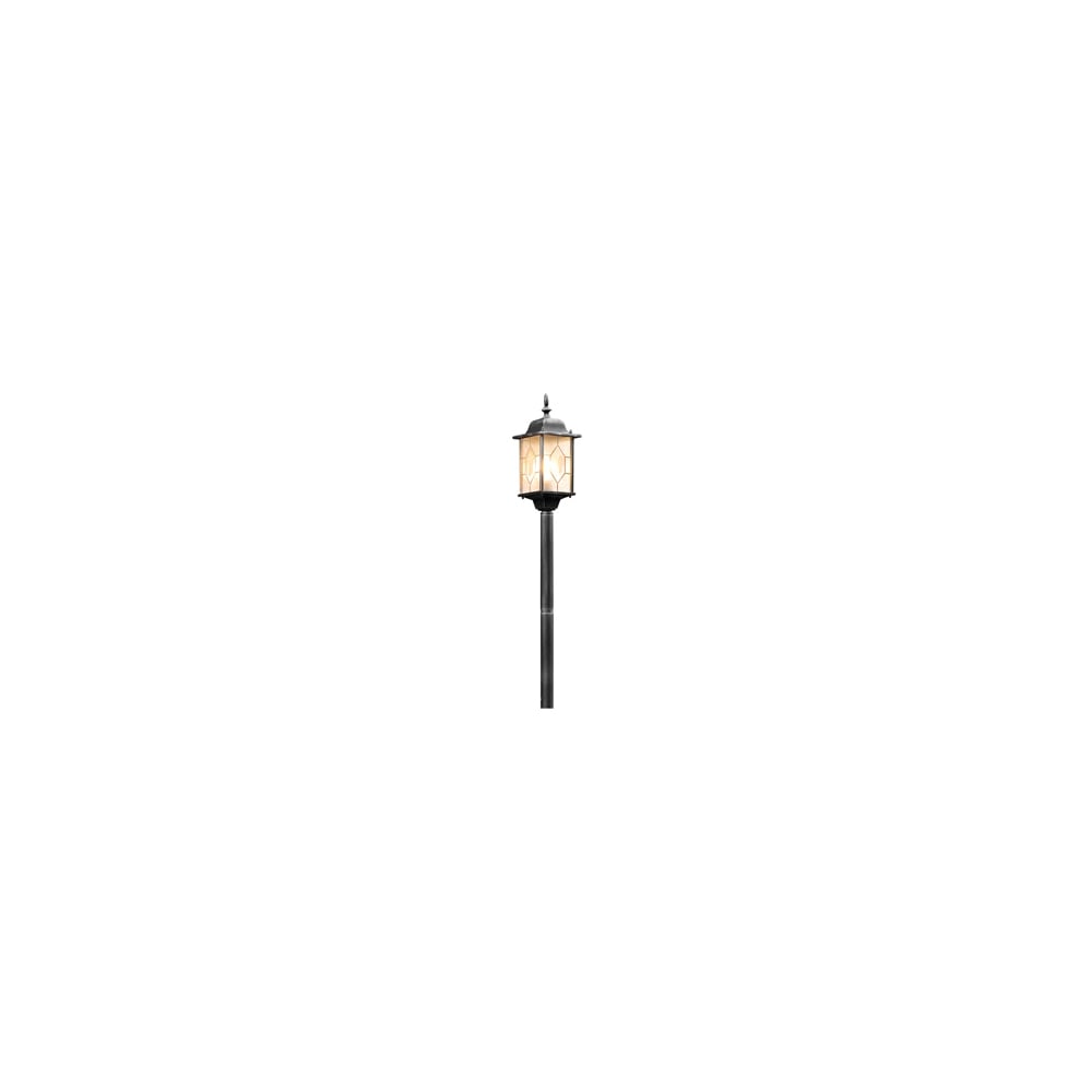Milano Black and Silver Garden Post Lantern with Motion Sensor