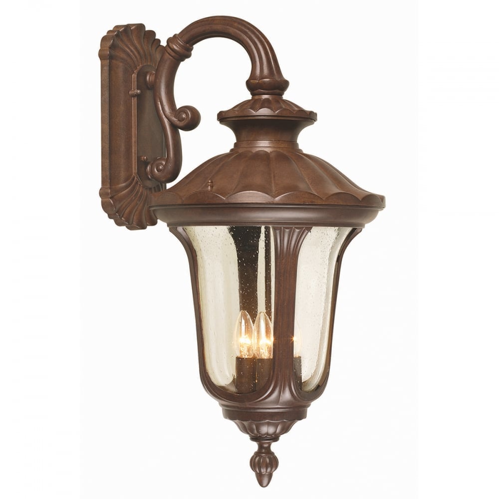 Chicago Large Wall Lantern in Rustic Bronze Finish