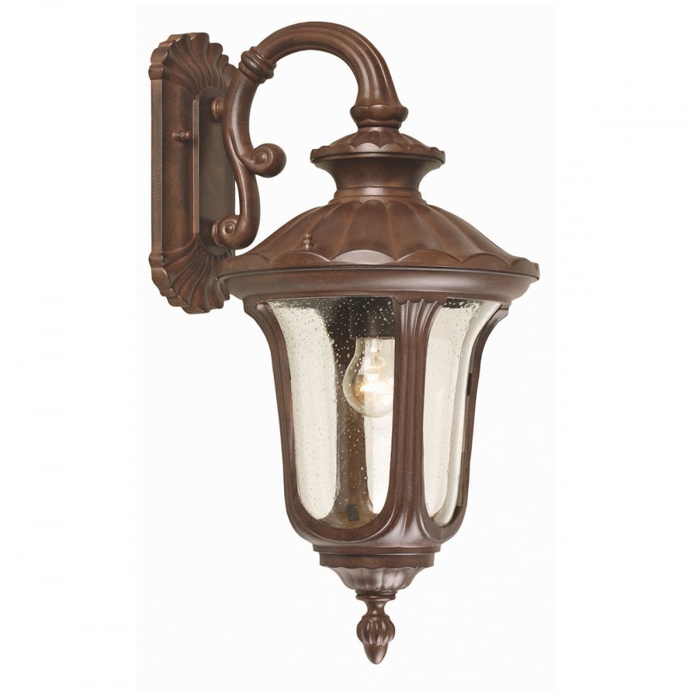 Medium Chicago Wall Lantern in Rusty Bronze Patina