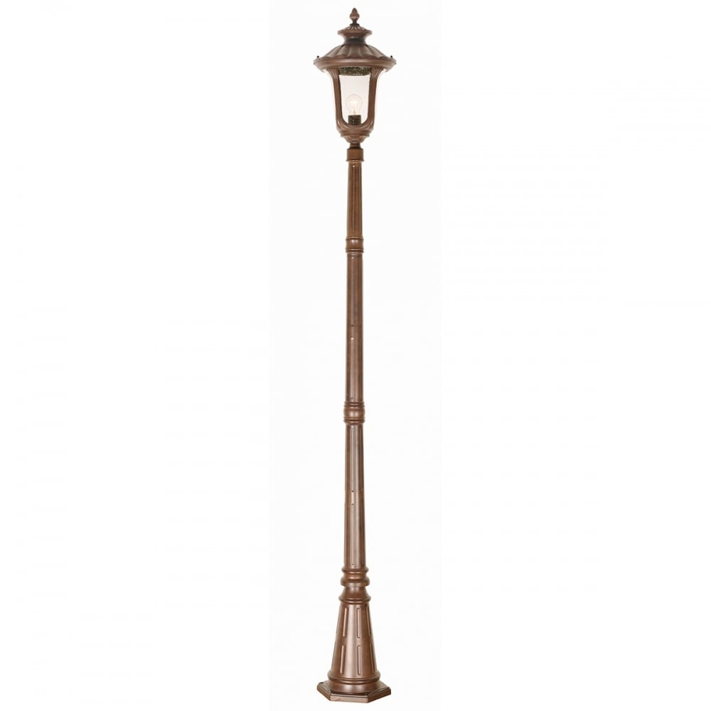 Mid-Century Rustic Bronze Lamp Post