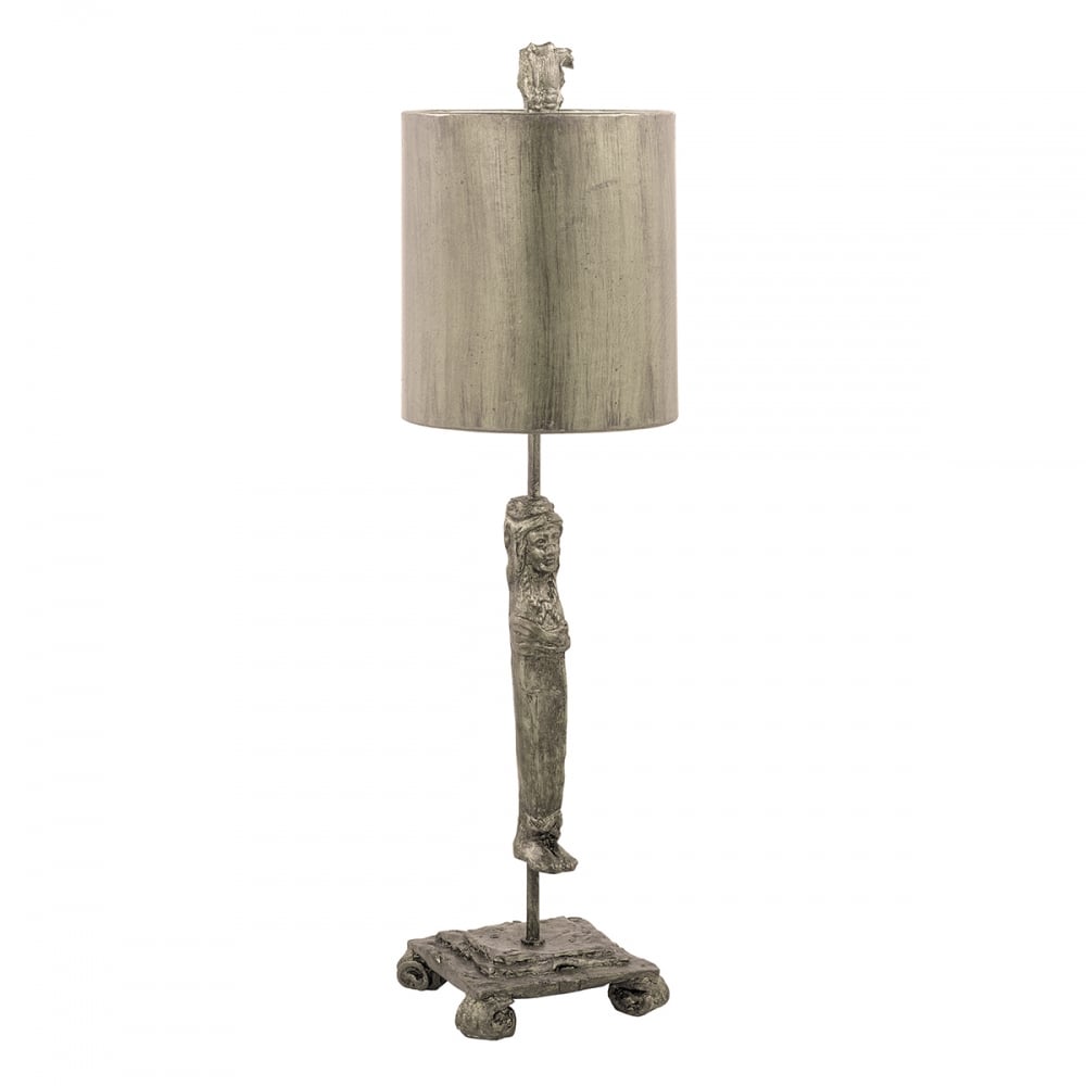 Gothic Silver 18th Century Caryatid Table Lamp