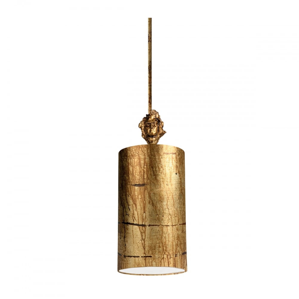 Gothic Gold Cylinder Pendant Light by Fragment Collection