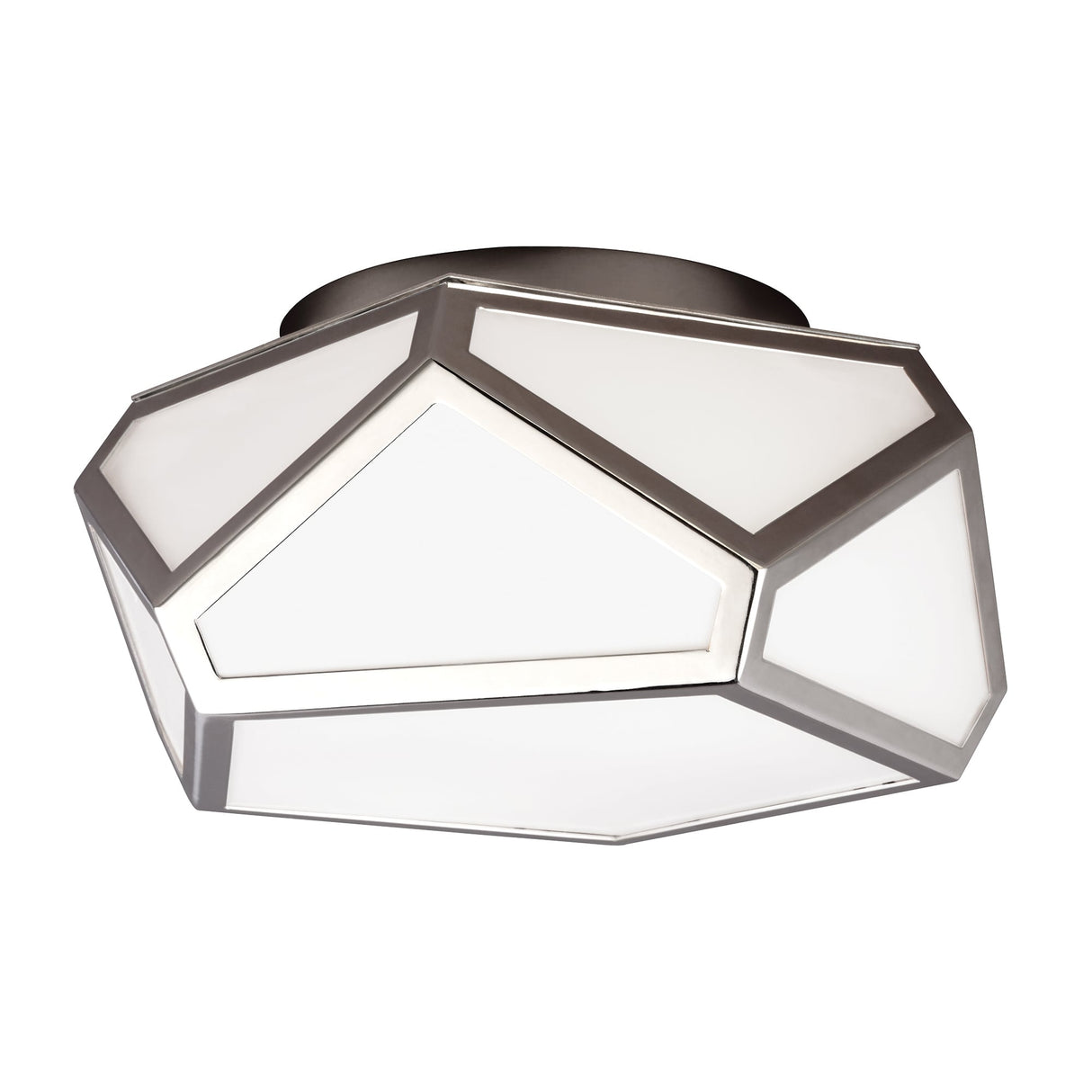 Modern Nickel & Acrylic Faceted Ceiling Light