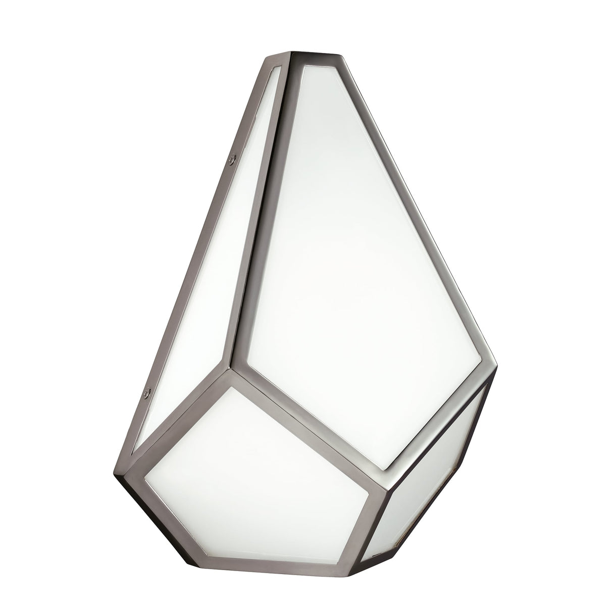 Modern Opal Glass Wall Lantern in Polished Nickel
