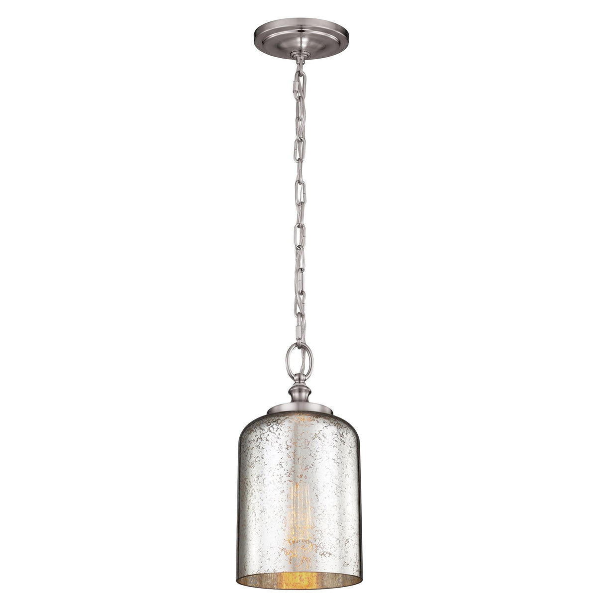 Elegant Inverted Vase Pendant with Brushed Steel Finish