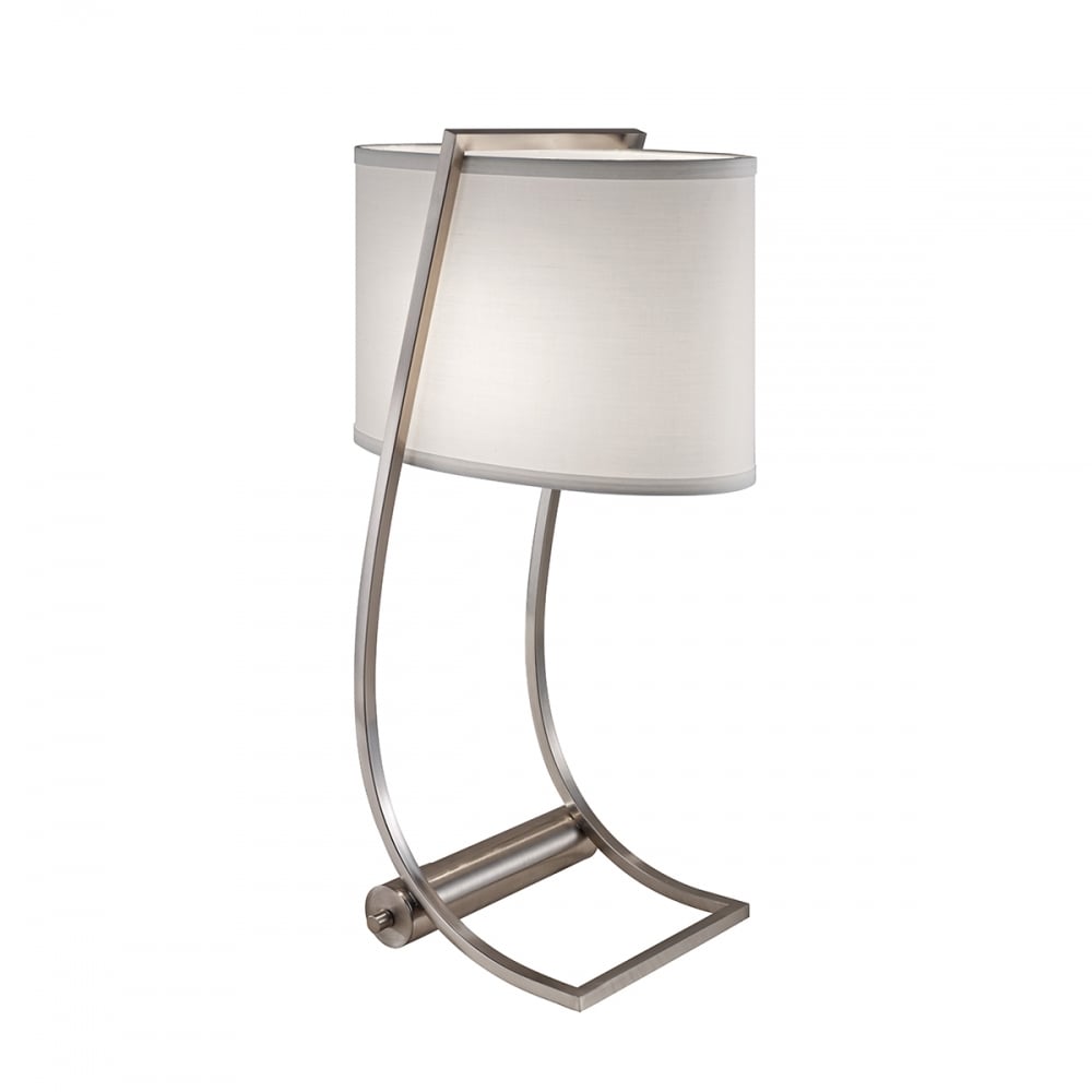 Brushed Steel USB-Integrated Desk Lamp with Classic True White Shade
