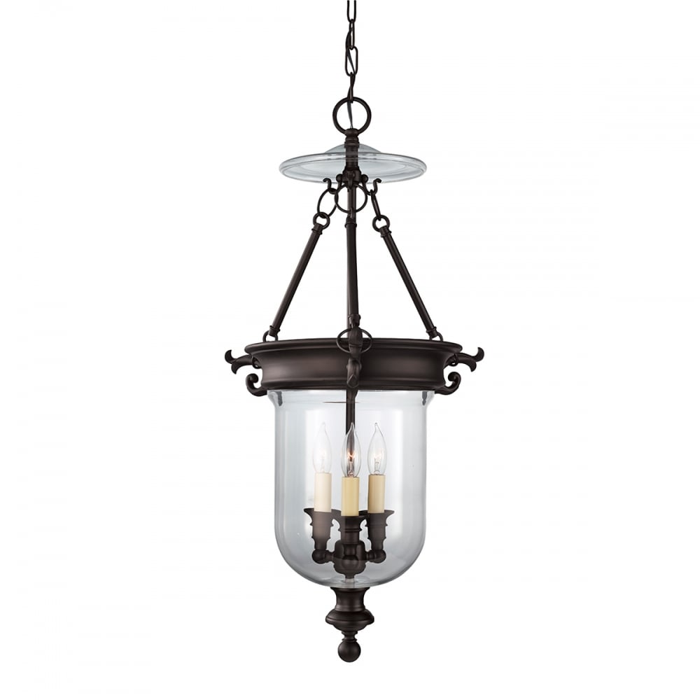 Curved Glass Pendant Trio in Oil Rubbed Bronze Finish