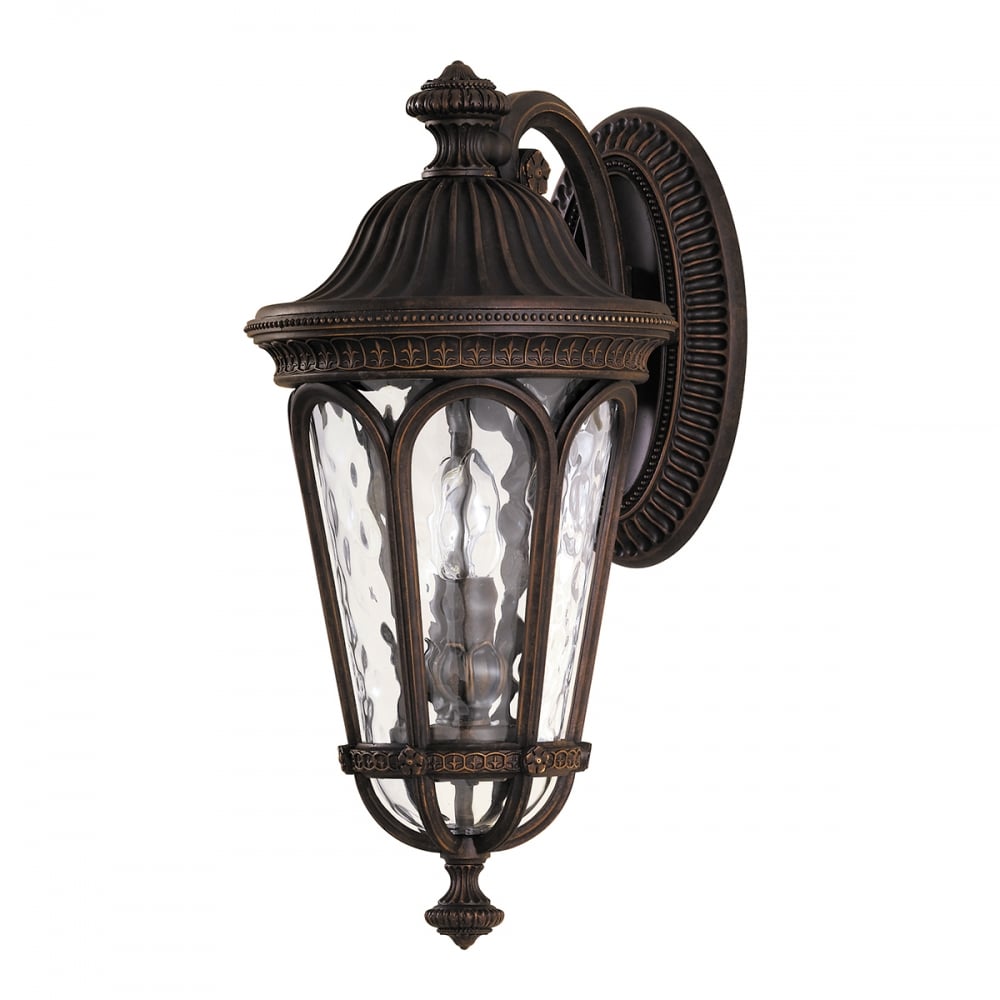 Elegant Twin Bulb Outdoor Wall Lantern in Rich Walnut Finish
