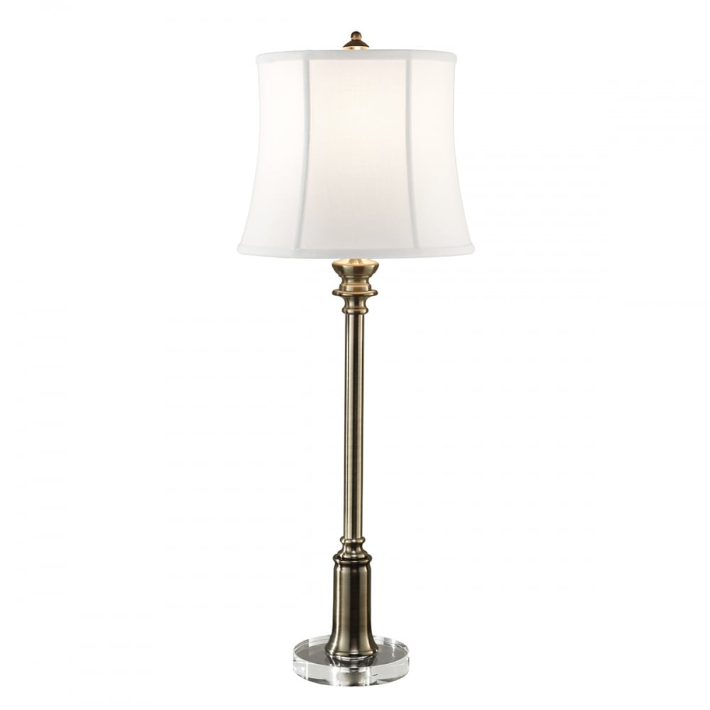 Bali Brass Elegance Table Lamp with Ivory White Shade