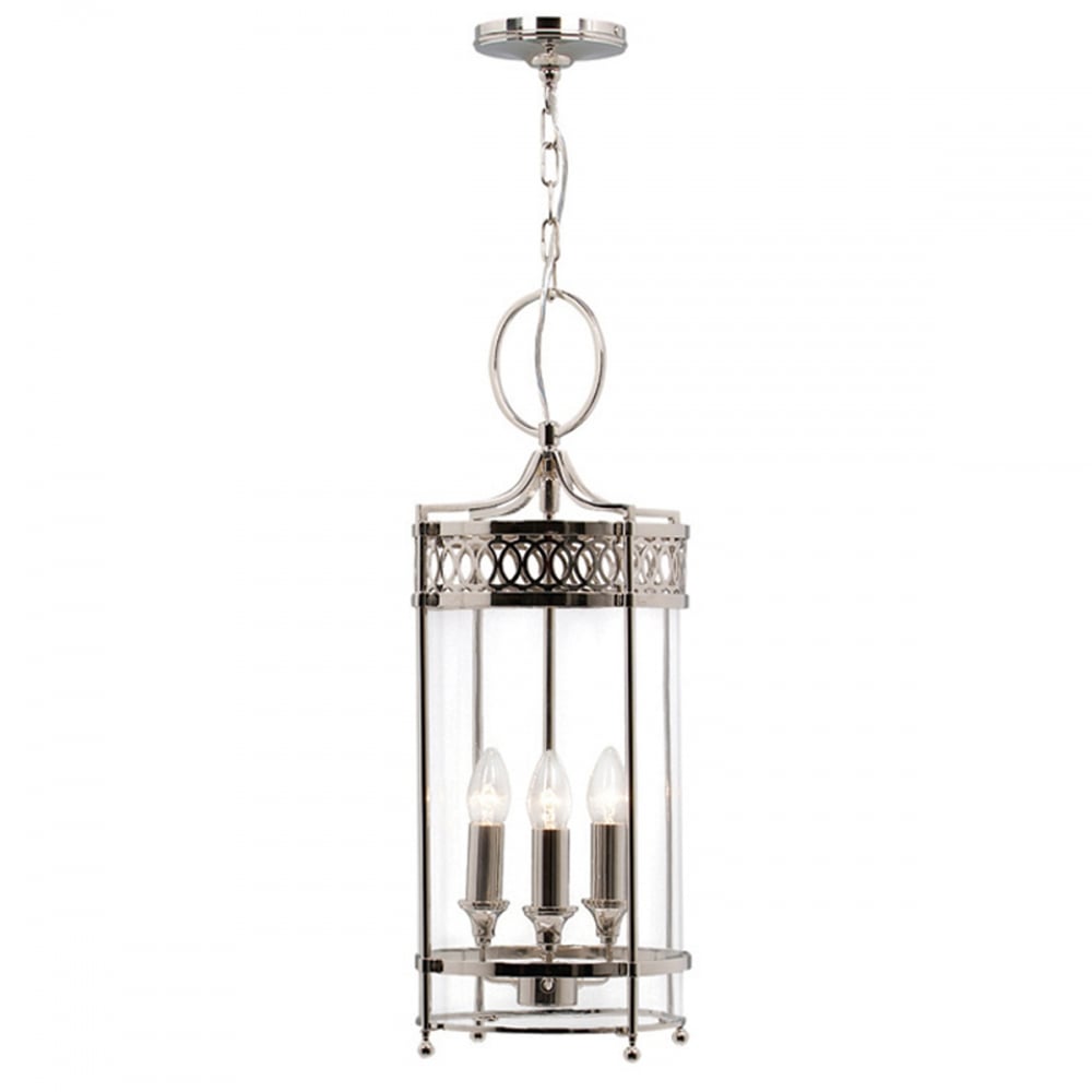 Antique-Inspired Georgian Ceiling Lantern in Polished Nickel