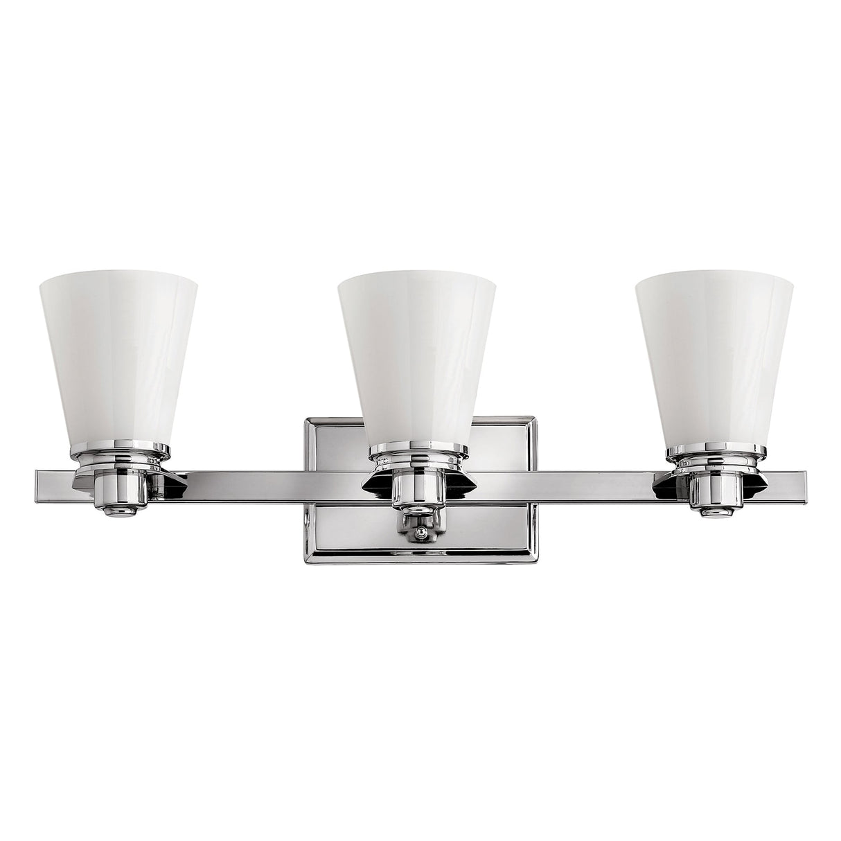 Avon 3-Light Polished Chrome Wall Sconce with Opal Glass