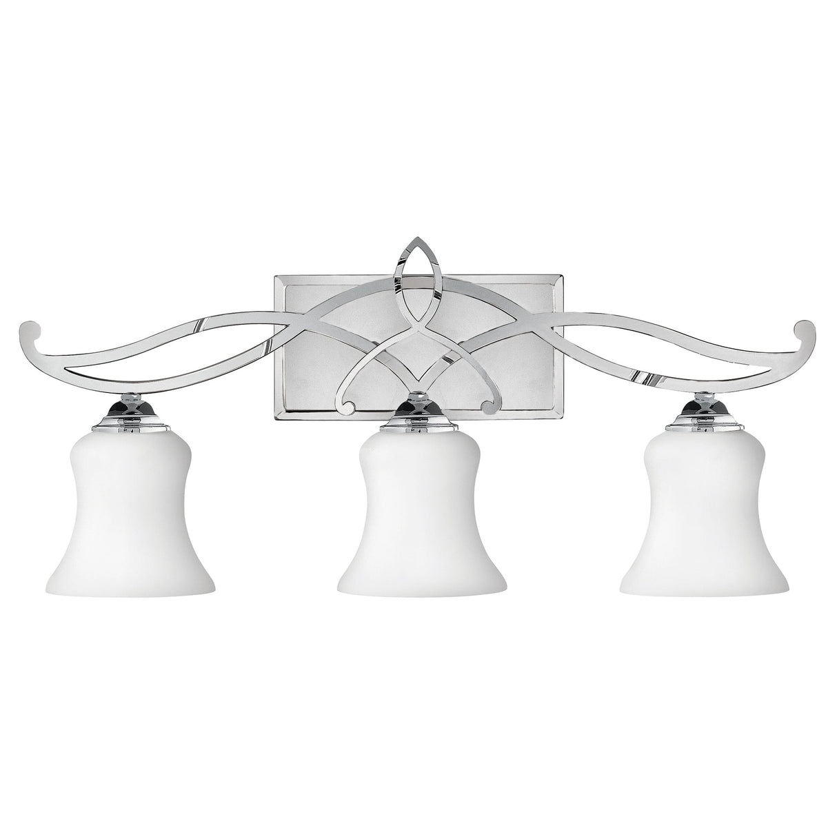 Brooke Polished Chrome Triple Light Fixture with Etched Opal Glass
