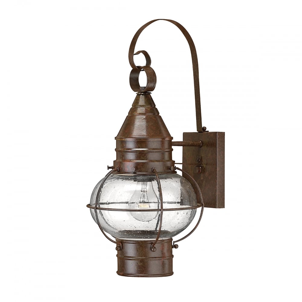 Cape Cod Sienna Bronze Lantern with Seeded Glass