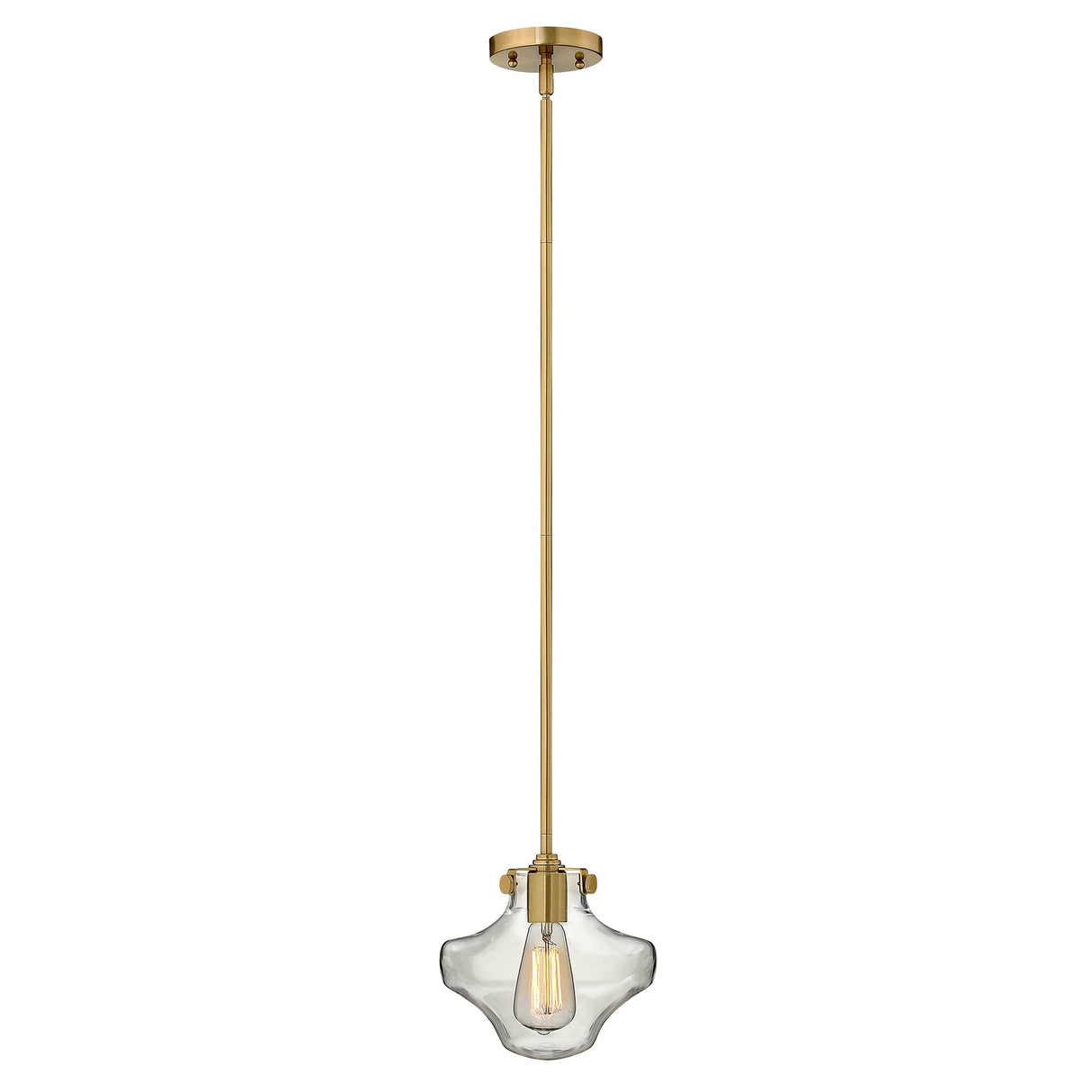 Congress Clear Glass Pendant Light in Brushed Caramel Finish