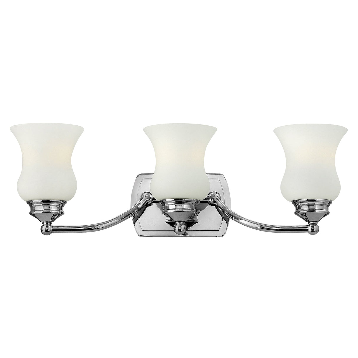Constance Trio Light Fixture with Polished Chrome Bell Shades