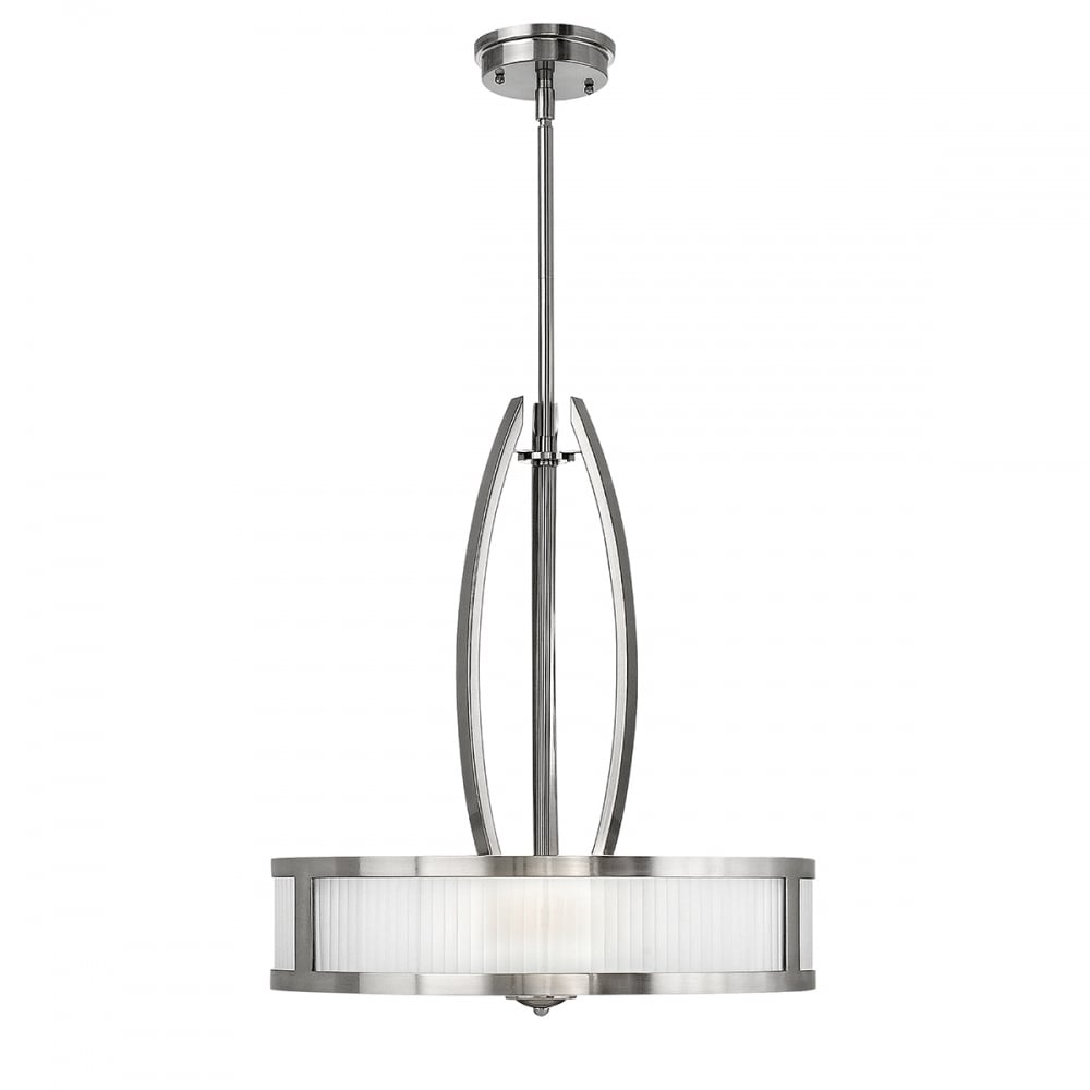 Meridian 3-Light Brushed Nickel Pendant Chandelier