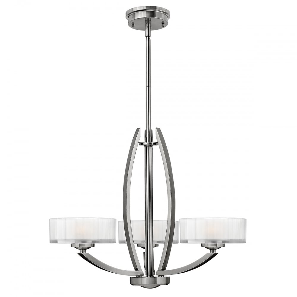 Meridian Brushed Nickel 3-Light Modern Chandelier