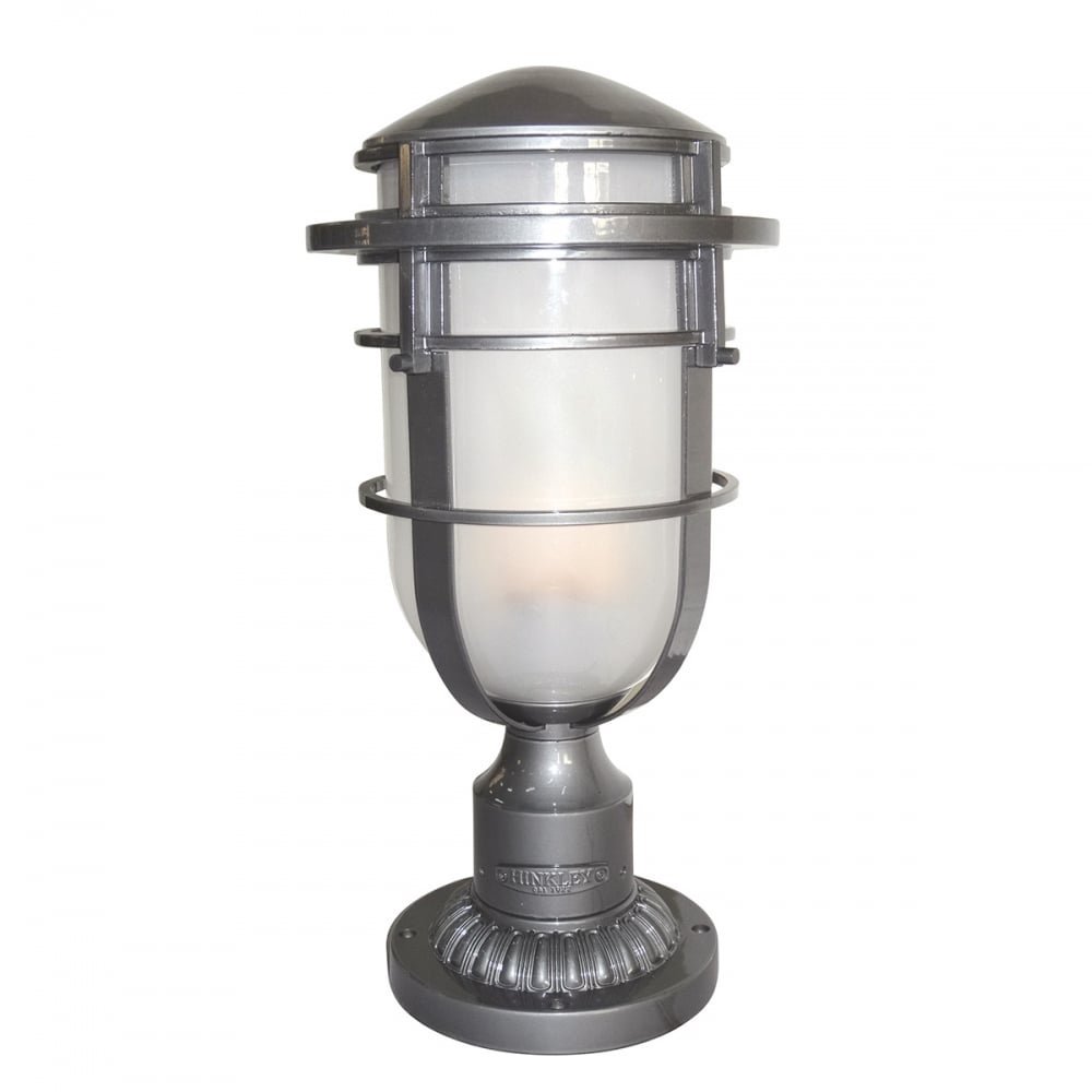 Sleek Nautical Reef Single-Light Pedestal in Hematite
